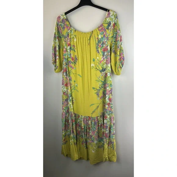 by Anthropologie Eliora Off the shoulder Floral Maxi Dress Small *Missing Belt - Picture 12 of 13